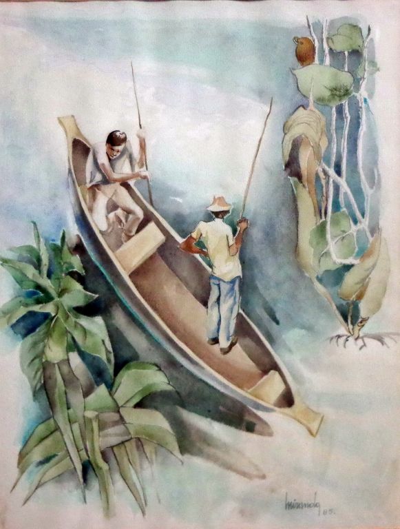 Hombre en canoa
